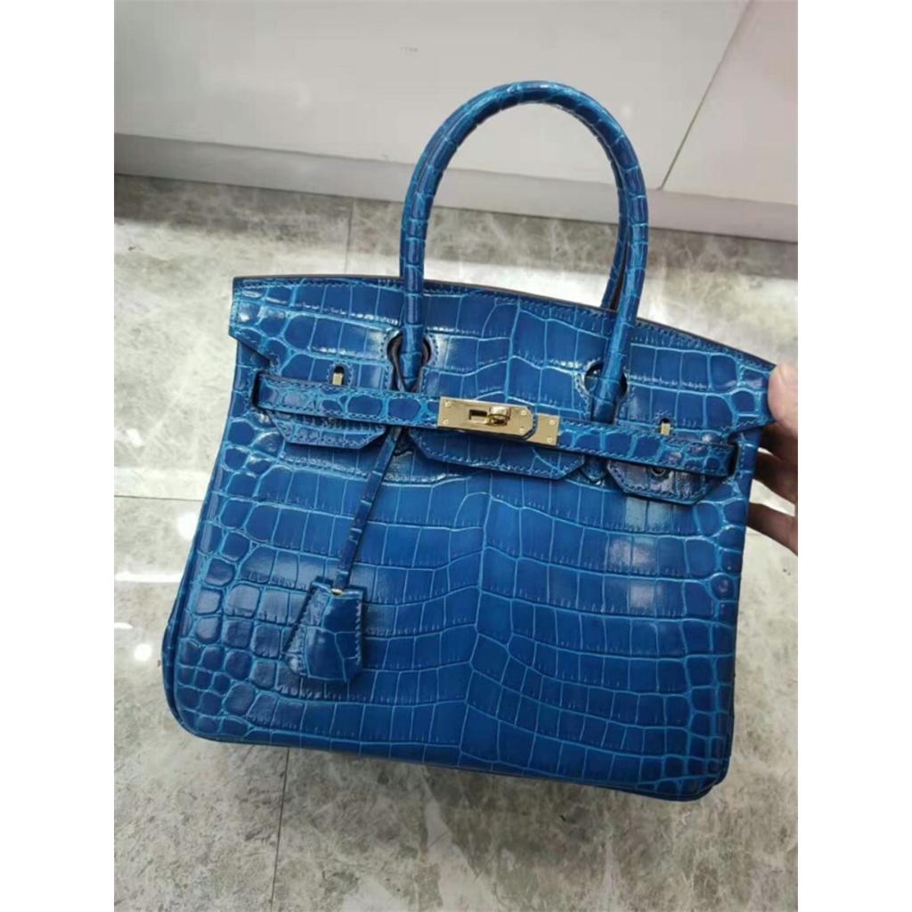 FD64102940 Herbst und Winter neue Platin Macaron Serie Krokodilmuster tragbare Schulter Rindsleder Tasche 25CM