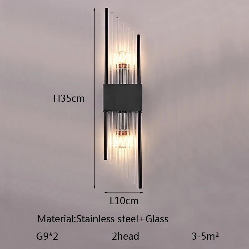 LED Stainless Steel Beveled Glass Wall Sconce for Hallway, Study and Bedroom Home Decor, Bedside Lamps, Decorative Lamps