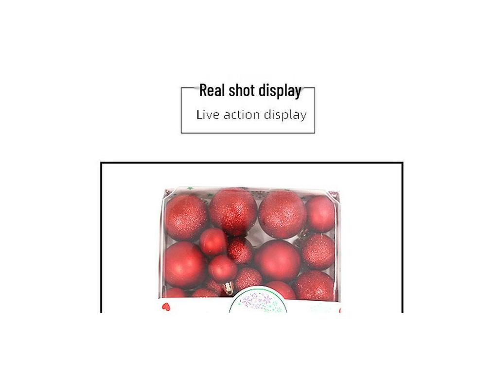 Cross-Border Christmas Ball Set: 42-Piece Glossy & Glitter Ornaments (3/4/5cm)