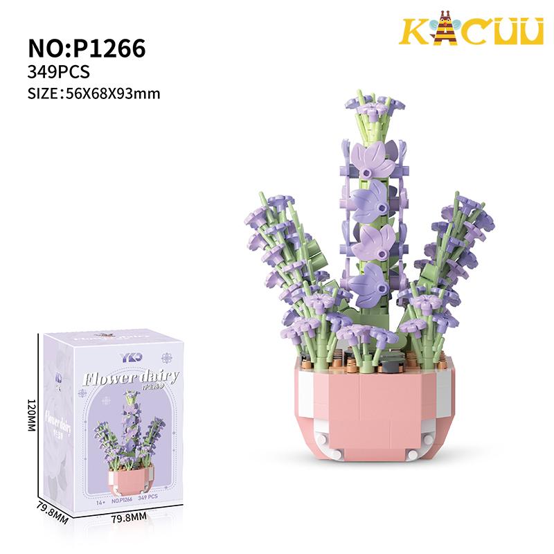 Netoxická věčná kytice Tulipán Květ Stavebnice 3D model Domácí dekorace Rostlina v květináči Montáž Moc kostky Valentýn Dětské dárky