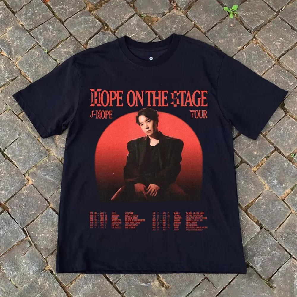 J-Hope Hope on The Stage Tour Tshirts Graphic Print T-shirts Men Women Fashion Hip Hop Cotton Tshirt Casual Short Sleeve T Shirt