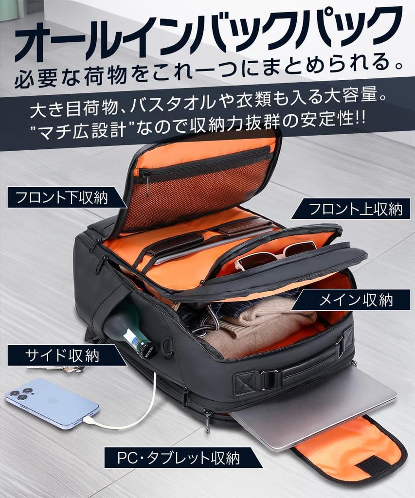 Zipper Thorough Backpack Business Backpack Rucksack Square Backpack Large Capacity Travel Backpack PC Backpack School Commuting Business Trip USB