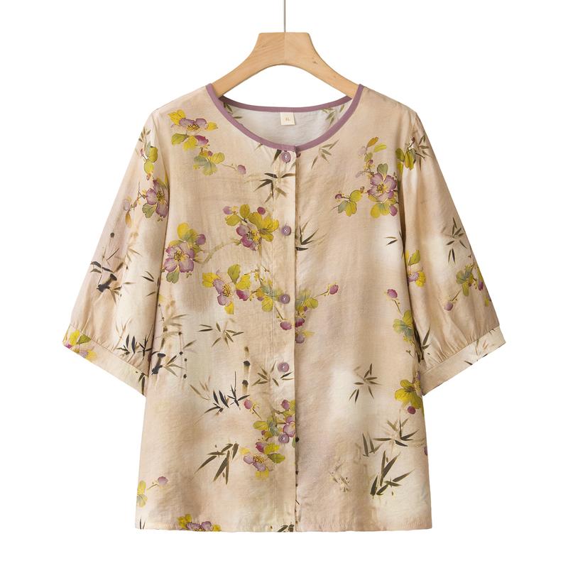 

Yuzhaolin Women s Butterfly Print Spring Top 3XL
