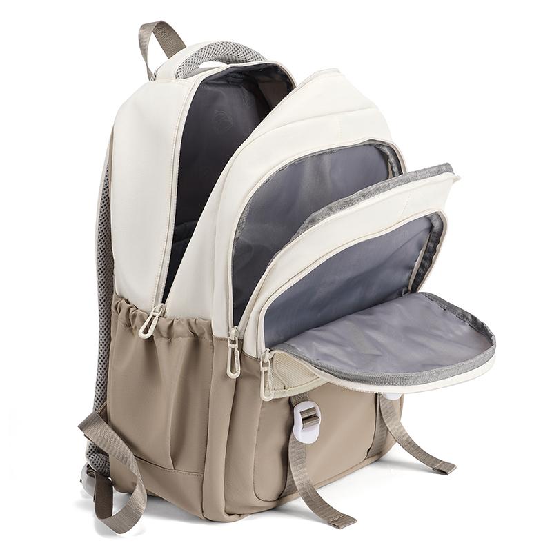 Middle School Student Schoolbag Color Block Women's Large Capacity Waterproof Lightweight Backpack