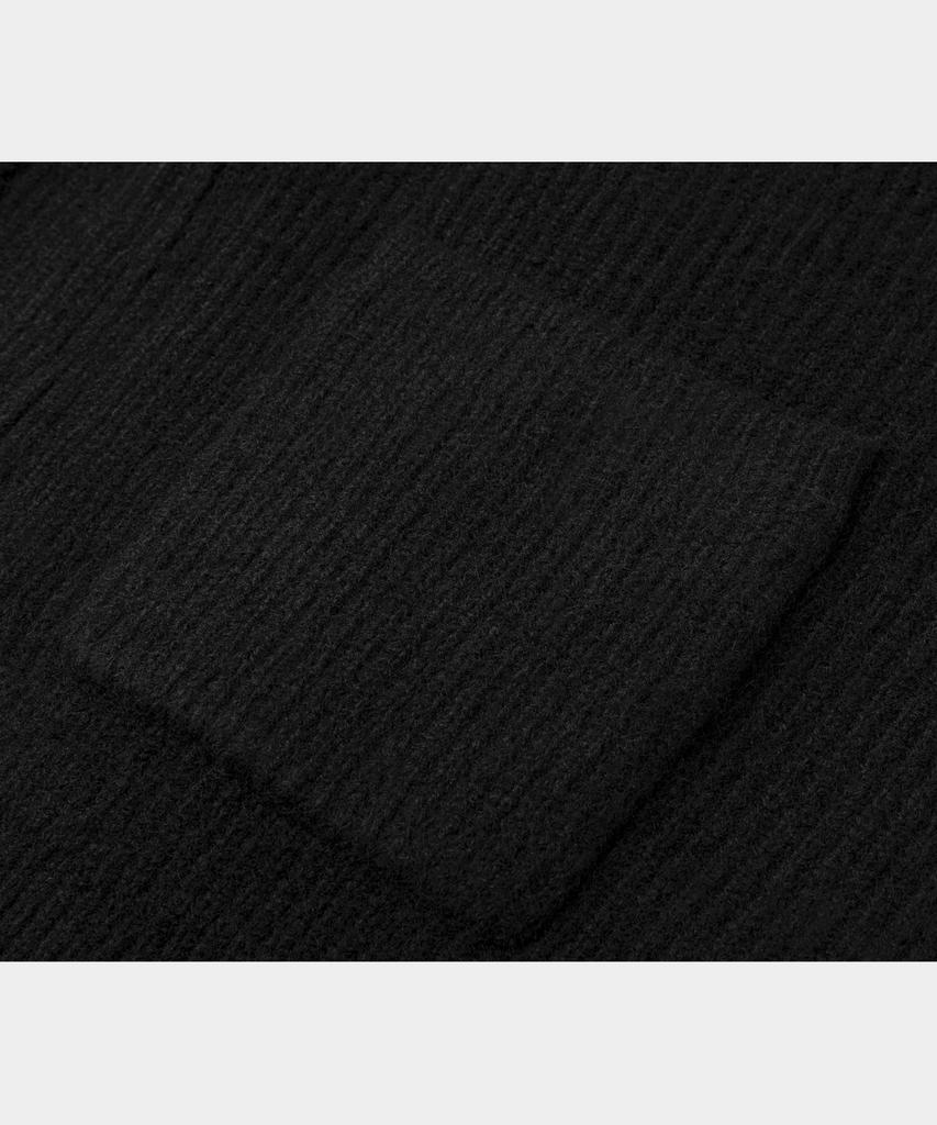 LETTERCOMO High-Neck Kato Wool Knit Zip-Up Black