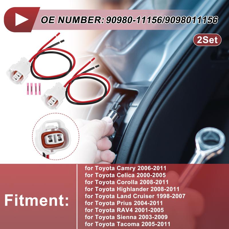 X Autohaux 2Set Side Marker Light Socket Wiring for Toyota Camry No.90980-11156