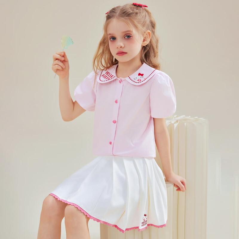 Hello Kitty Girls' Summer Short Sleeve & Skirt Set