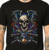 Skull Wings T-Shirt Biker Motorcycle Dragon Snake Flames Gothic Dark Art Tee.