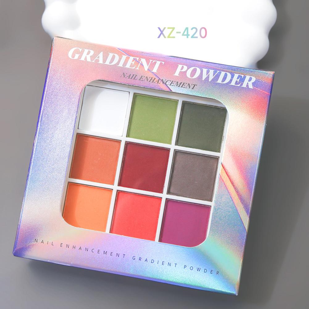 9Colors Solid Patting Nail Powders UV Polish Decoration Powder Gradient Matte Fine Pat Pat Mani R6J9
