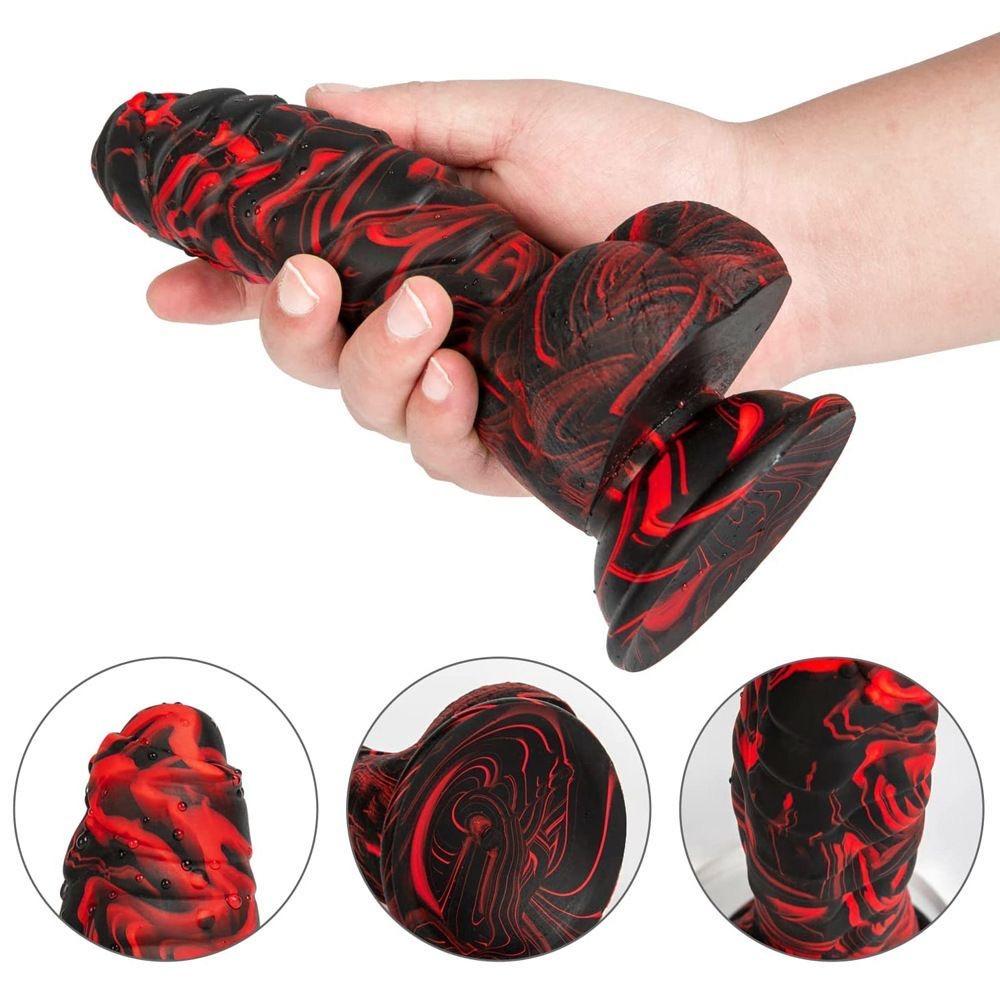 22cm Fantasy Dragon Scale Silicone Dildo, Ultra Soft Liquid Silicone Design, Realistic Texture, Strong Suction Cup, Flexible Premium Collection