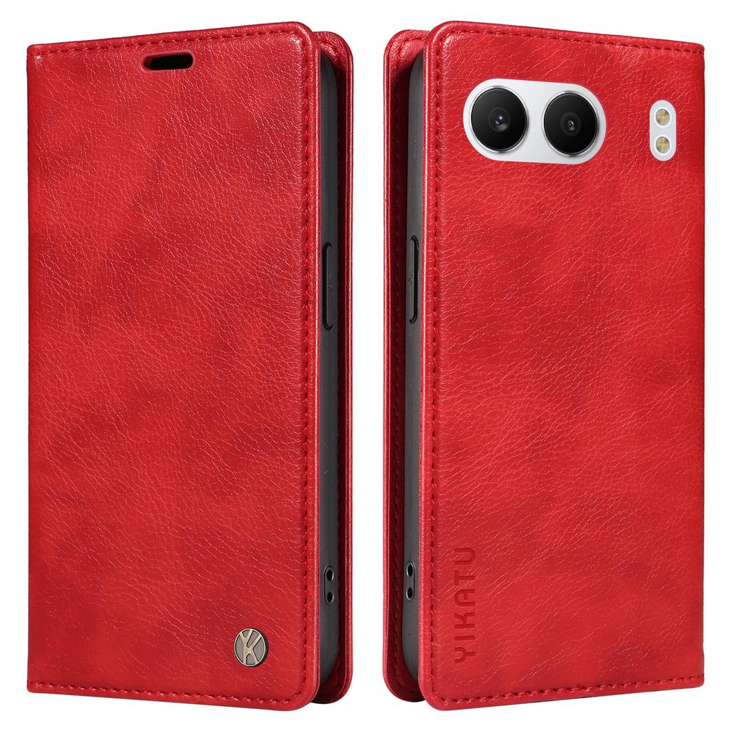 YIKATU YK-006 For OnePlus Nord 4 Case Wallet Litchi Grain Leather Phone Cover Magnetic Auto-Absorbed