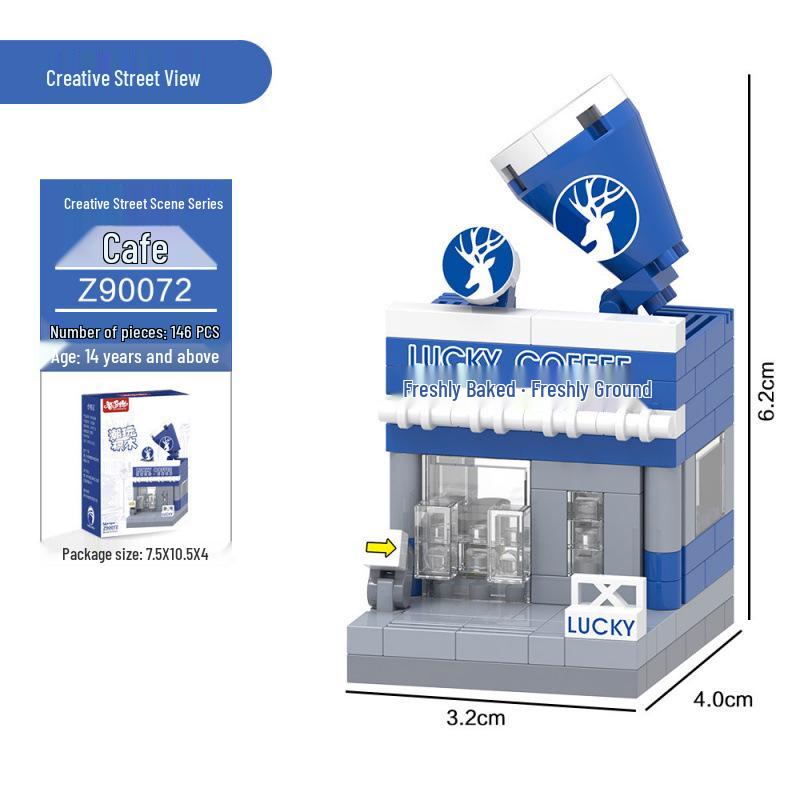 City Scene Mini Building Model Kit - Micro-Particle Blocks for Creative Assembly
