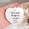1pc ' Difference You Make' Ceramic Heart Ornament Inspirational Message Accessory Car & Home Decor Team Appreciation Decor Retirement Gift