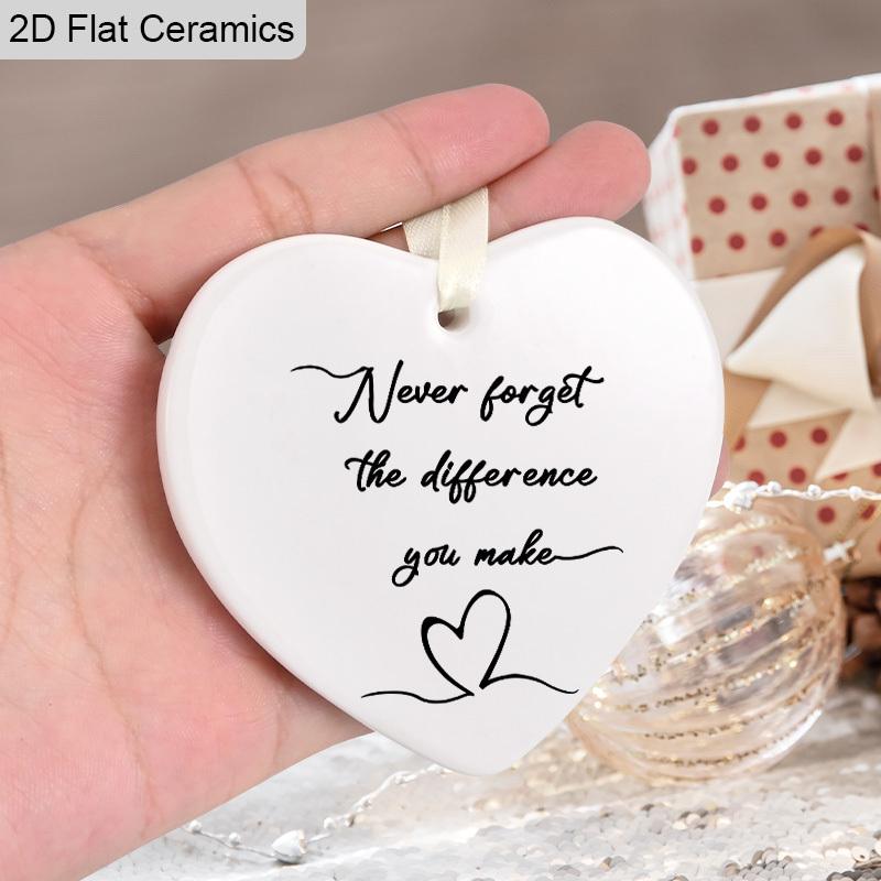 1pc ' Difference You Make' Ceramic Heart Ornament Inspirational Message Accessory Car & Home Decor Team Appreciation Decor Retirement Gift
