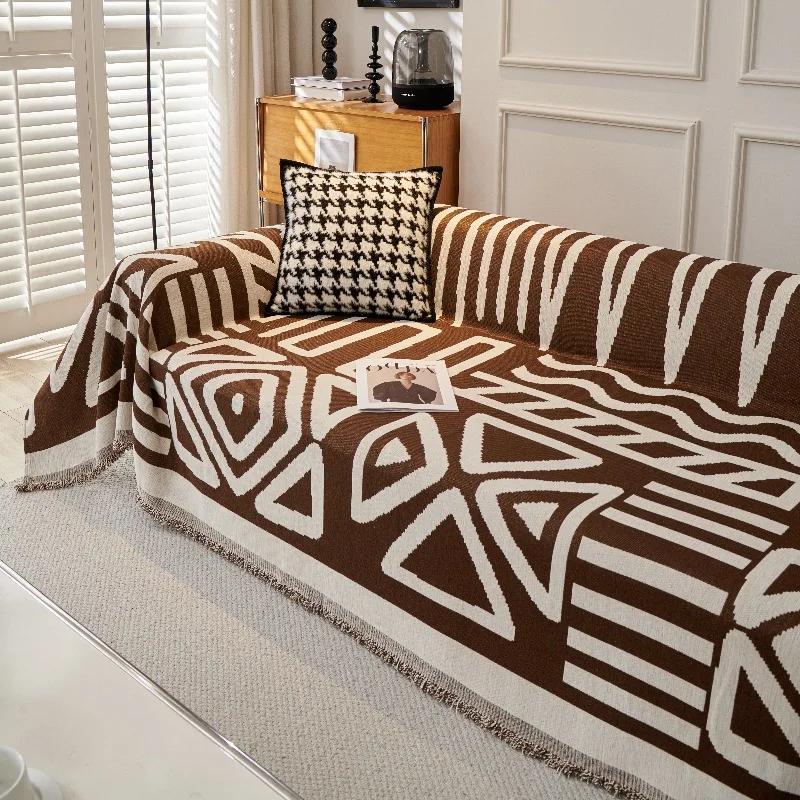 Bohemia Sofa Blanket Chenille Fabric Sofa Covers Four Seasons Universal Tassel Throw Blankets Anti-cat Scratch Towel Protector