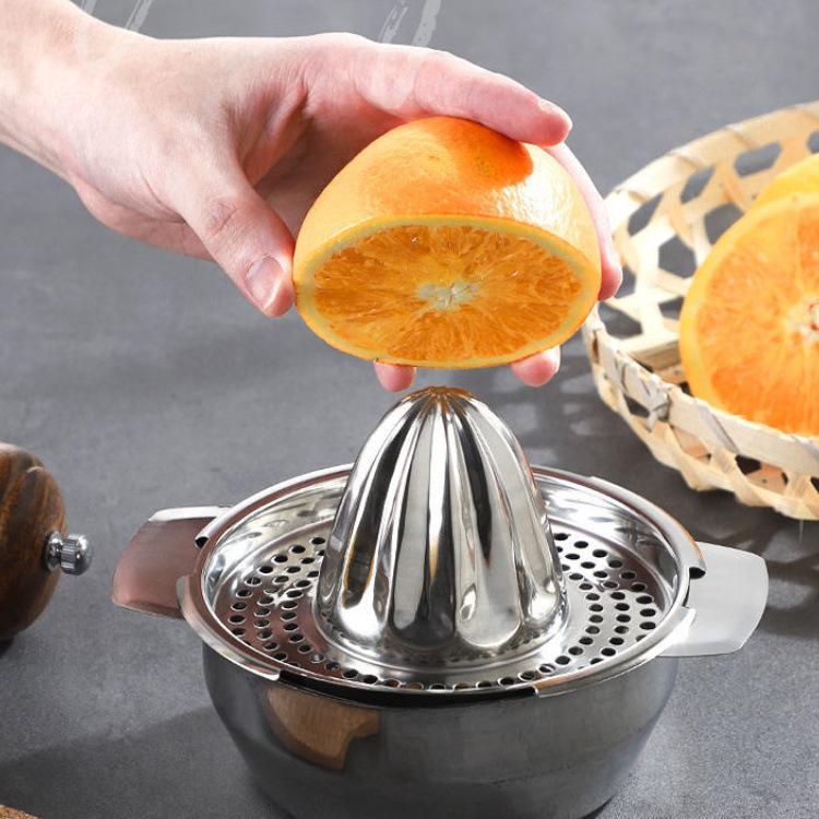 

Stainless Steel Handheld Juicer for Oranges and Lemons - Portable Manual Press with Cup 201 Manual Juicer [Gift Box]