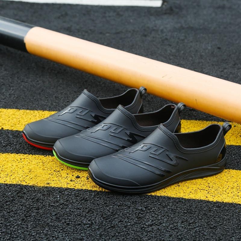 Fashion short rain shoes men's four-season work shoes low-top non-slip kitchen shoes wear-resistant rubber shoes fishing shoes waterproof shoes