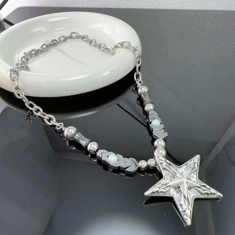 Star Pendant Clavicle Necklace Preal-Decor Stylish Chic Necklace Boho Chunky Chain Jewelry Choker Necklace Perfect Gifts
