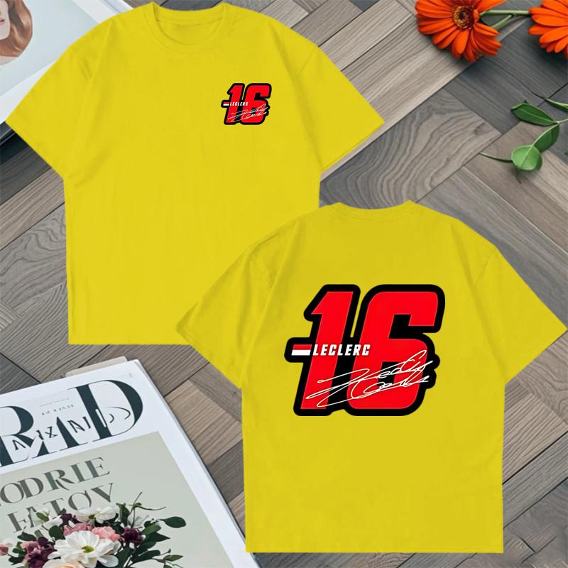 

2025 Trend Number 16 Charles Leclerc Racer Graphic Loose Tee shirt Unisex Women Cotton Summer Hip Hop short sleeve Unisex T shirts 4XL