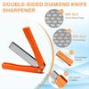 BHBL 2 Double-Sided Knife Sharpener/1 Retractable Sharpening Rod,Blade Sharpener Stone Pocket Knife Sharpener
