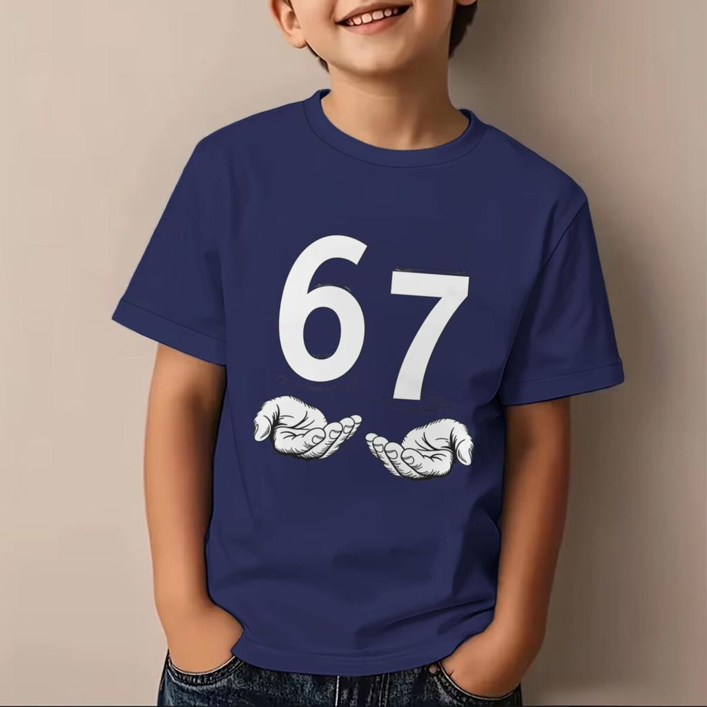 Kids Clothes Cool 6 7 Meme Graphic Soft Cotton Tee Birthday Gift Kids Number 67 Tshirt Girls Boys 7th Birthday Shirt