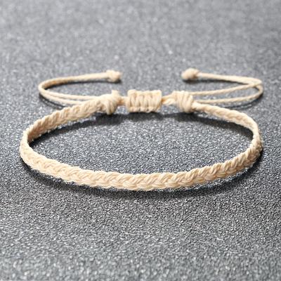 Pulseiras Trançadas Clássicas Feitas à Mão para Mulheres Homens Cor Pura Fio Encadernado Pulseira de Pulso Pulseira com Pingente Ajustável Joias Presentes