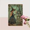 Chic Witch-Themed Metal Wall Art - 8x12" Vintage Tin Sign with Pre-Drilled Holes, Easy To Hang | Perfect for Bedrooms, Bathrooms