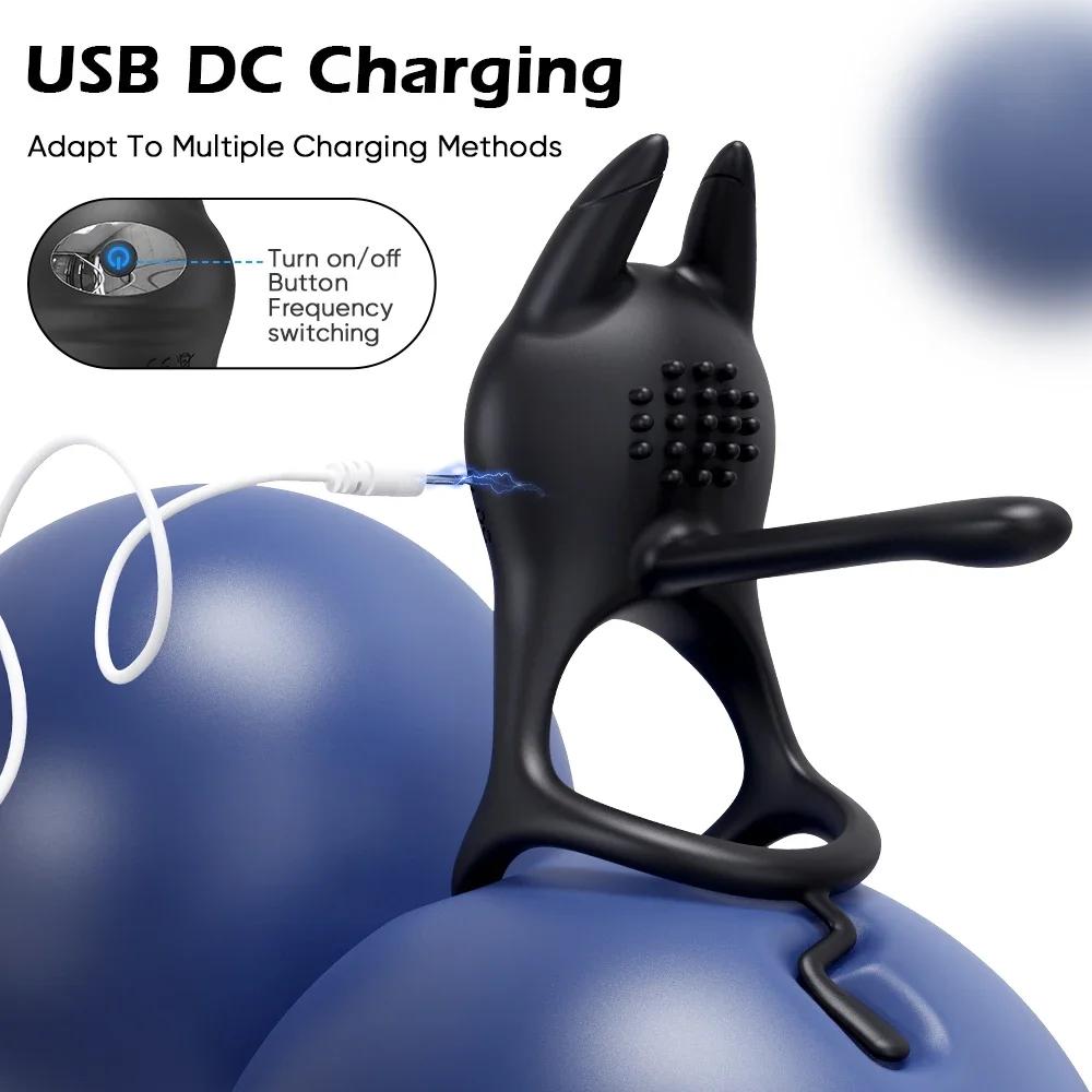 Vibrating Cock Ring Penis Ring for Men Ejaculation Delay Remote Control Penis Extension Clit Stimulator Sex Toy for Couples 18+