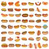 55 Naklejek Doodle Hot Dog Dekoracyjne Skuter Notatnik DIY Naklejki Kreskówkowe