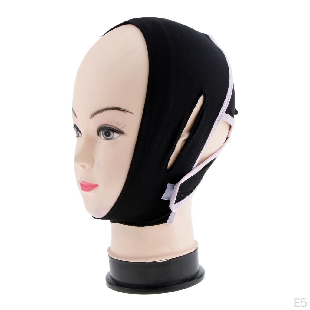 Chin Cheek Slim Mask Thin Belt Black