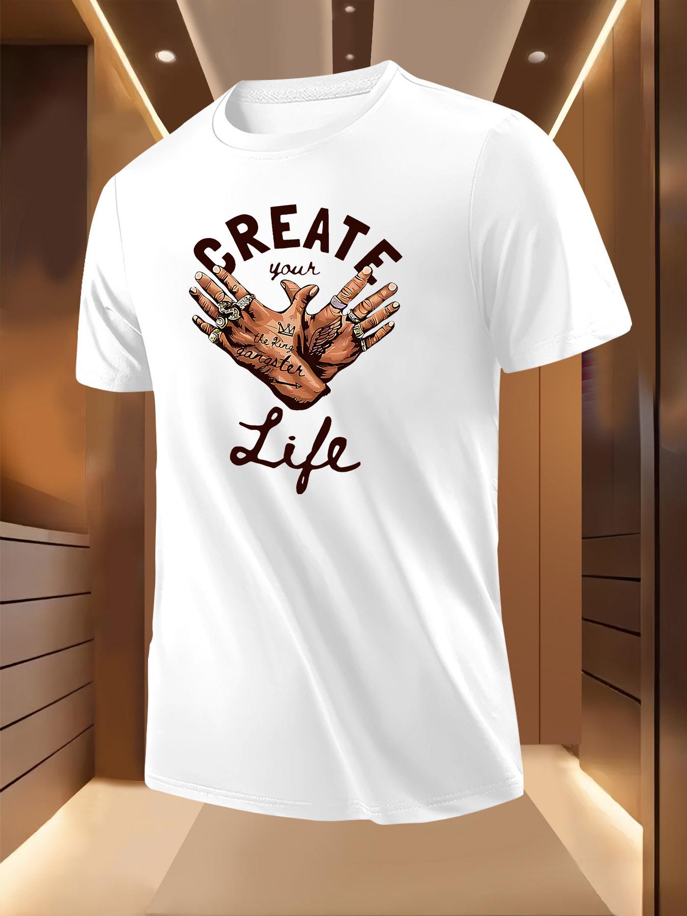 Graphic Tattoo Hand Print Tshirt - Lightweight Breathable... XXXXL