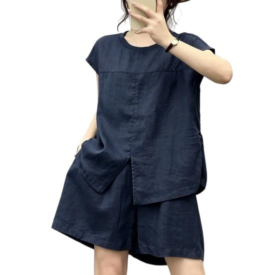 Yousheng Summer 2 Piece Sets for Women, Short Sleeve Crew Neck Top And Shorts Matching Set, Casual Loose Lounge Outfits