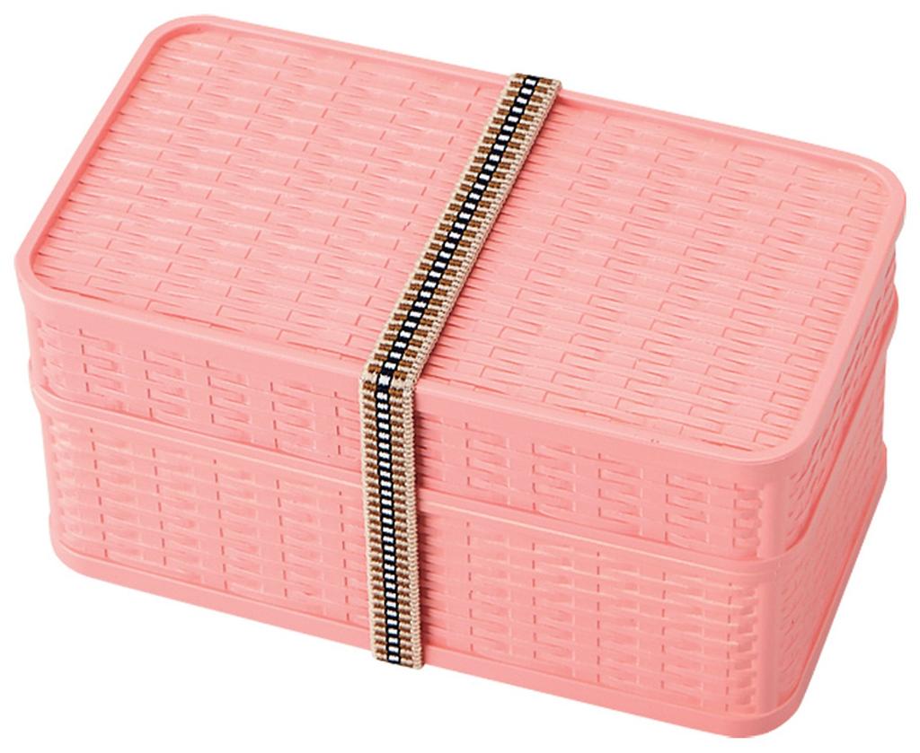 Takenaka Tillverkad i Japan Takenaka Lunchlåda Råtta Lunchlåda 2 Våningar Rosa 360ml (Övre nivån) 180 ml, (Lägre nivå) T-76508