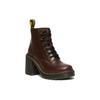 Dr. Martens Leather Round Toe Lace-Up Chunky Heeled Ankle Boots Women Boots Dark-Brown 31758201