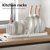 Kitchen Shelf Retractable Pot Rack Countertop Drainer Stainless Steel Dish Holder Hole-Free Dish Organiser Kitchen Accessories
