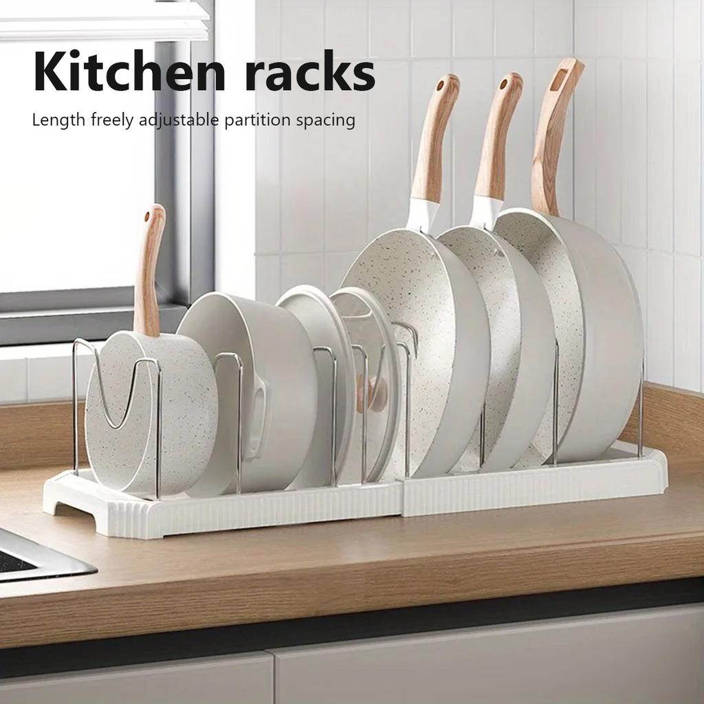 Kitchen Shelf Retractable Pot Rack Countertop Drainer Stainless Steel Dish Holder Hole-Free Dish Organiser Kitchen Accessories