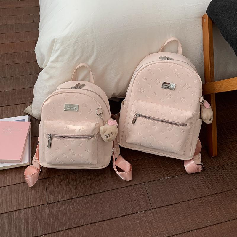 

Niche design backpack New college student casual backpack Work commuter backpack Premium sense women s backpack Small size, no charm розовый