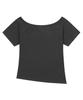 Mucent Glint One Shoulder Cubic Point Asymmetrical Short Sleeve Tee