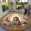 1pc Noble Monkey Neon Monkey Printed Chair Rug for Home Office Use, Living Room Kitchen Game Room Round Carpet