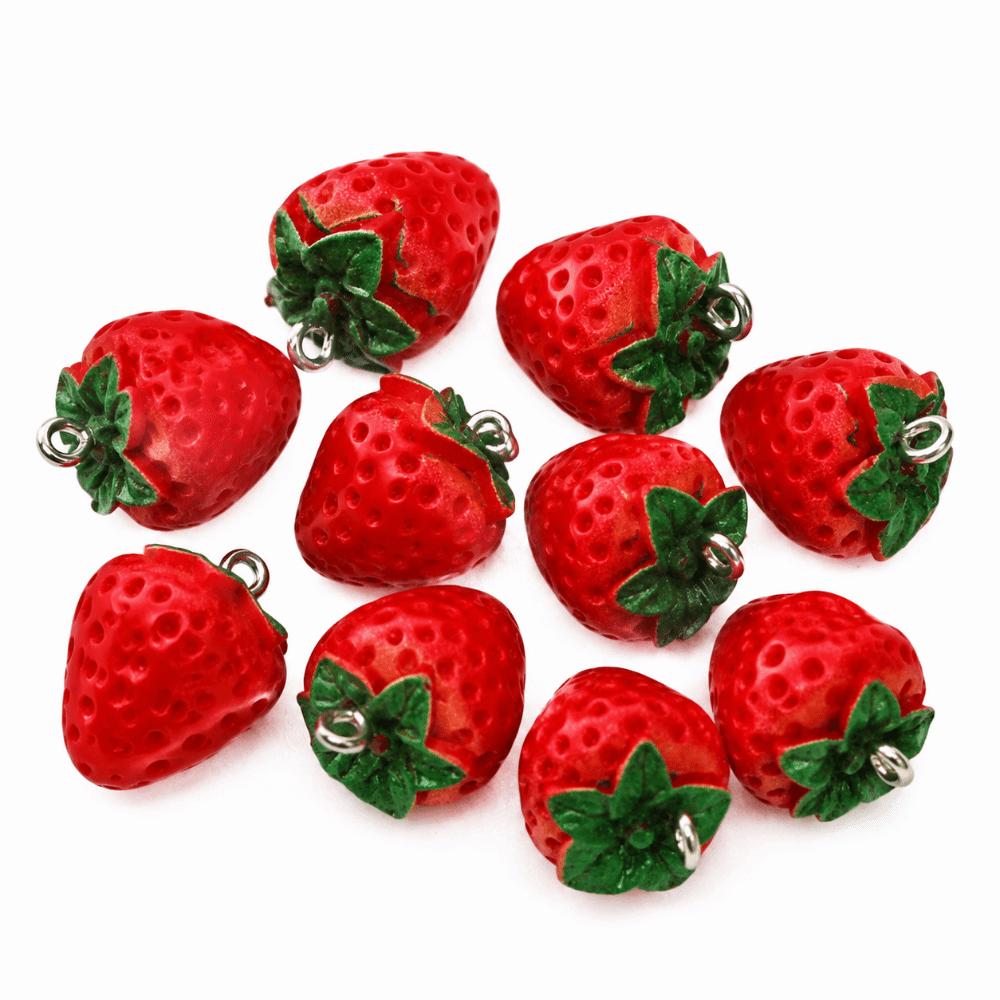 10pcs Resin Fruit Beads Simulated Fruit Keychain Making Accessories DIY Earring Necklace Jewelry
