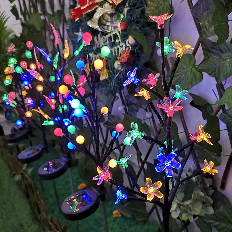 Customized Outdoor Cherry Blossom LED Solar Lights for Garden Decor