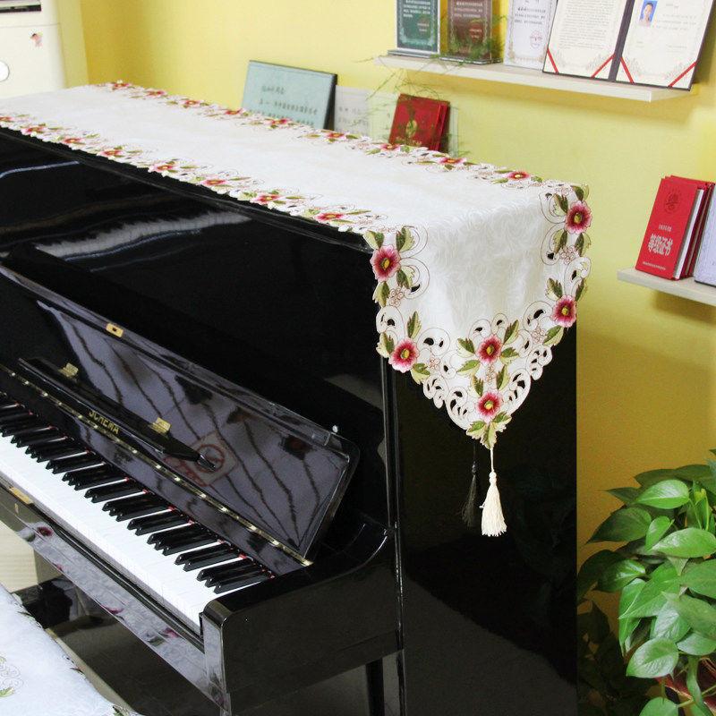 Piano Covers Embroidered Tassel Table Flag Dust-proof TV Cabinet Electronic Pianos Keyboard Cover European Style Home Decoration