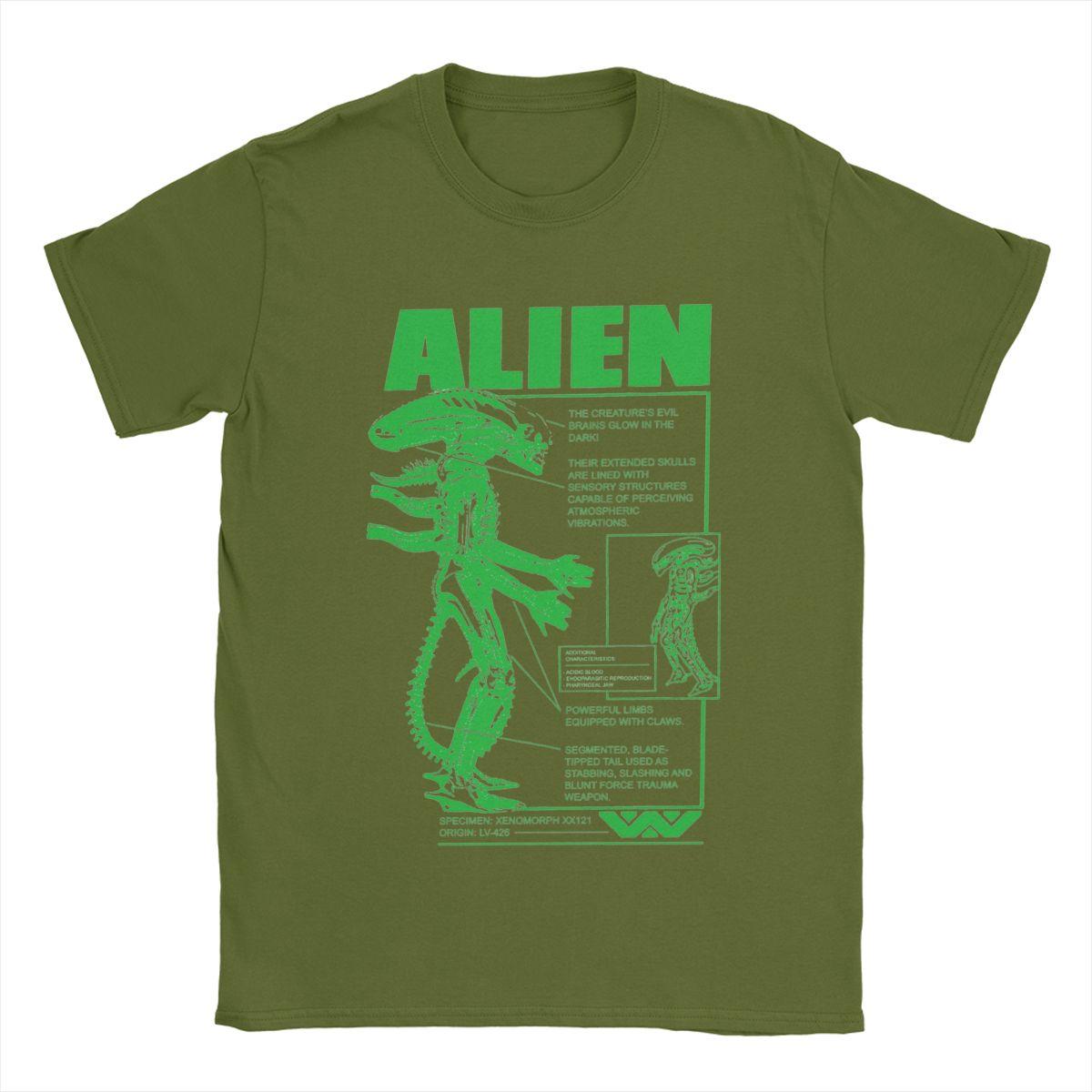 

Men Alien Specimen Acid Green Movie T Shirt 100% Cotton Clothing Humor Short Sleeve Crew Neck Tees Birthday Present T-Shirts 4XL
