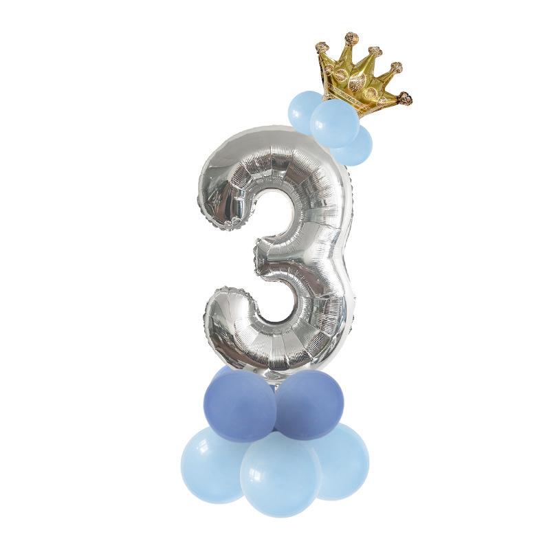 Digital Aluminum Film Balloon Set Balloon Bundle Balloon Column Baby Birthday Party Decoration Arrangement