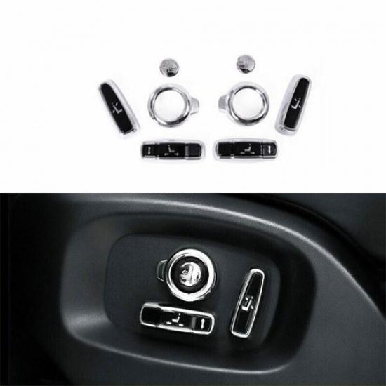 Fit For Range Rover Sport 14-22 Silver Seat Adjust Handle Button Cover Trim 8PCS