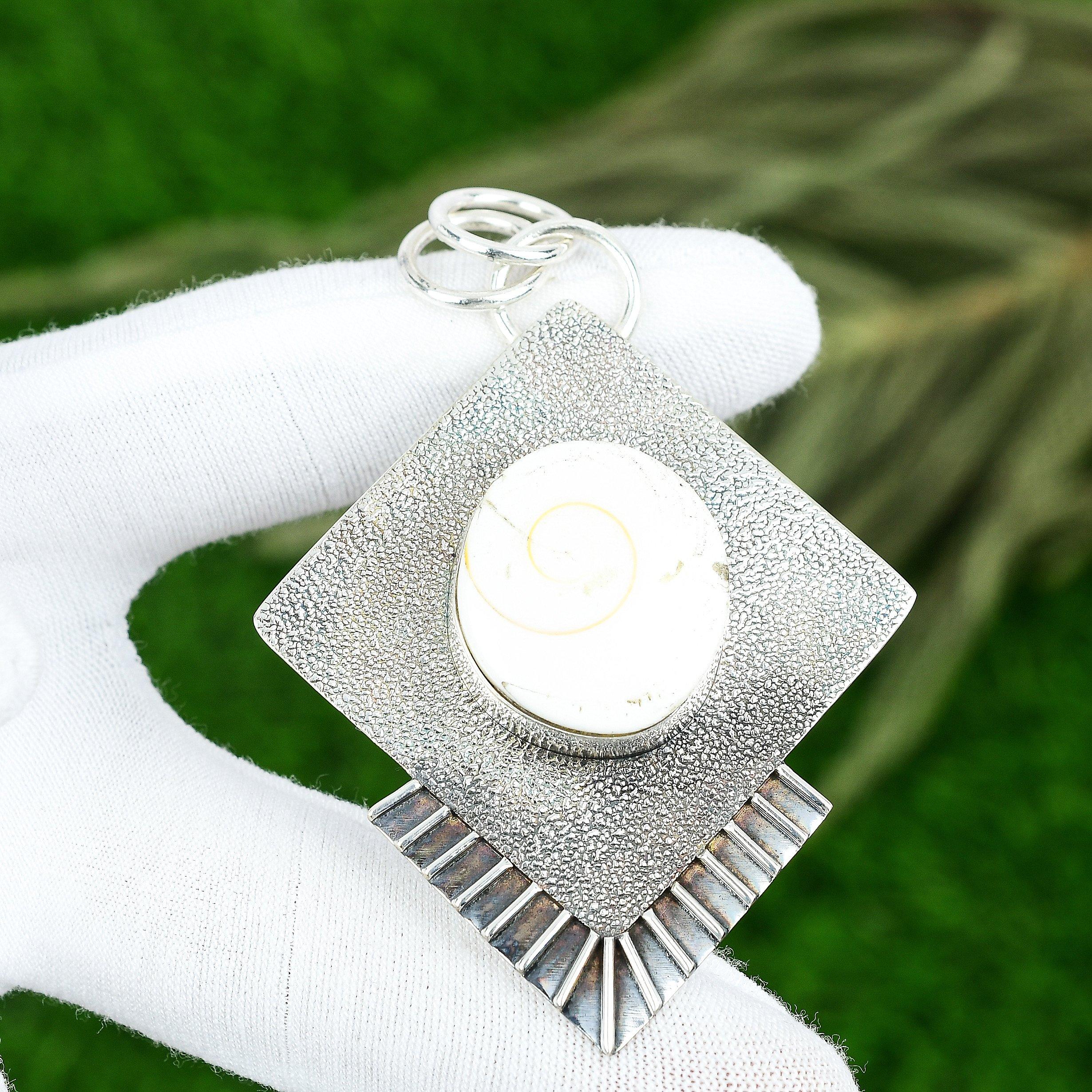 925 Sterling Silver Round Natural Shiva Eye Anniversary Sister Trendy Pendant