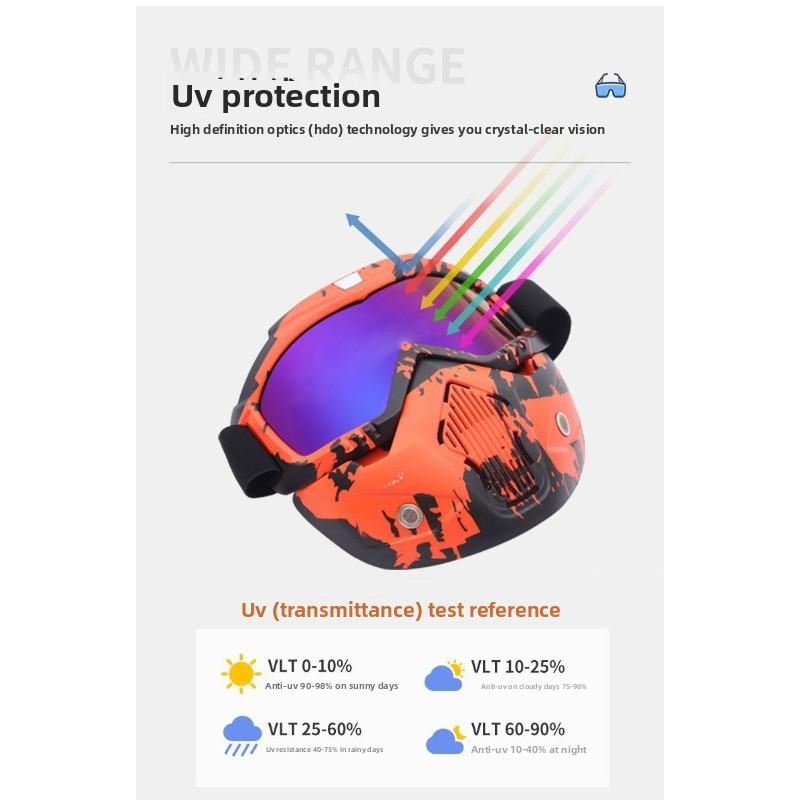 Fahrradmaske Maske Halloween Totenkopfmaske Abnehmbar Winddicht Sand Helm