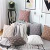 Plush Pillowcase Rhombus Geometric Embroidered Pattern Simple Solid Color Home Car Winter Sofa Cushion Cover 40x40cm/50x5cm