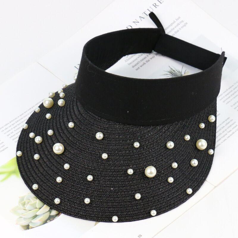 Style Versatile Hat Straw Woven Elegant Womens Outdoor Sunshade Hatscaps