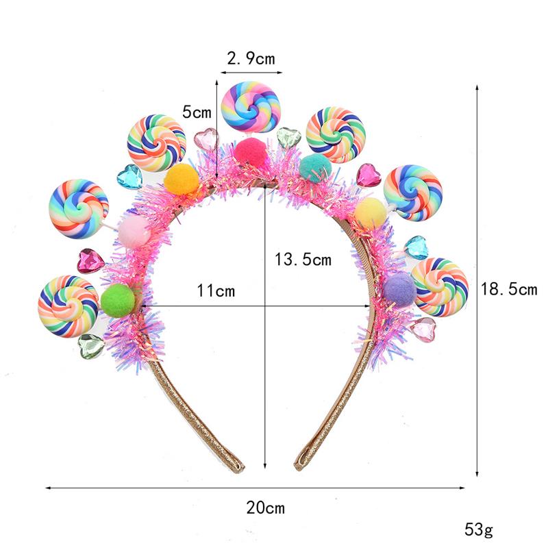 Cartoon Lollipop Hairband Sweet Candy Hair Band Girly Heart Princess Headband Birthday Party Holiday Costume Hair Accessories